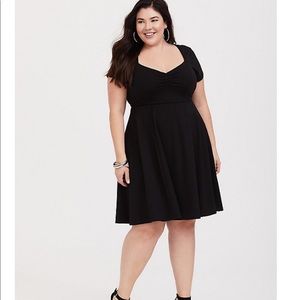 Torrid Black Ponte Sweetheart Skater Dress